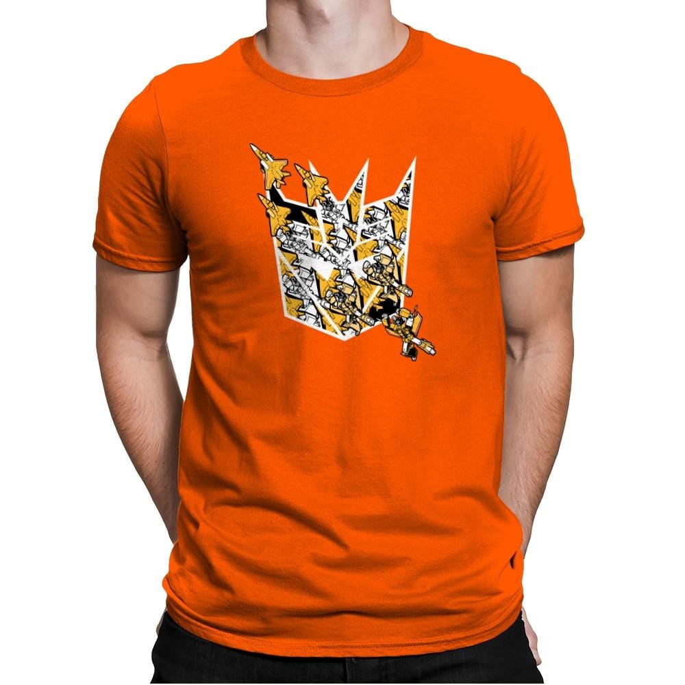 Sunny Stormy Tessellation - 80s Blaarg - Mens Premium T-Shirts RIPT Apparel Small / Classic Orange