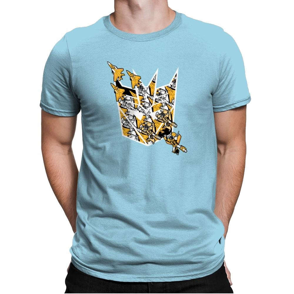 Sunny Stormy Tessellation - 80s Blaarg - Mens Premium T-Shirts RIPT Apparel Small / Light Blue
