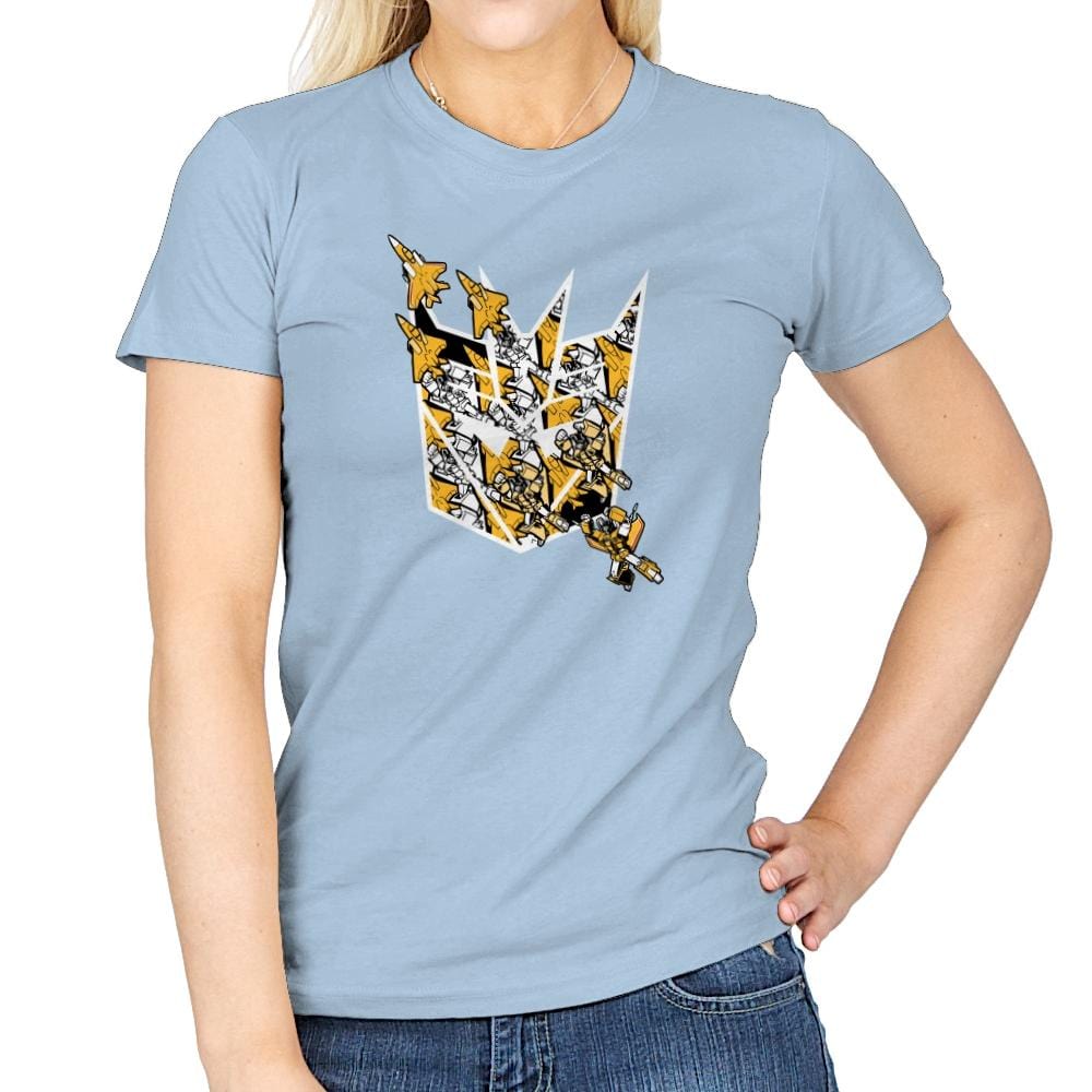 Sunny Stormy Tessellation - 80s Blaarg - Womens T-Shirts RIPT Apparel Small / Light Blue