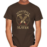 Sunnydale Slayer - Mens T-Shirts RIPT Apparel Small / Dark Chocolate