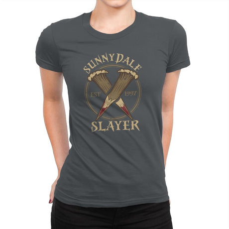 Sunnydale Slayer - Womens Premium T-Shirts RIPT Apparel Small / Heavy Metal