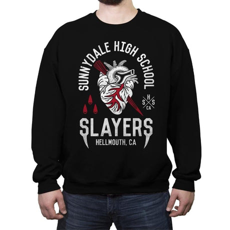 Sunnydale Slayers - Crew Neck Sweatshirt Crew Neck Sweatshirt RIPT Apparel Small / Black