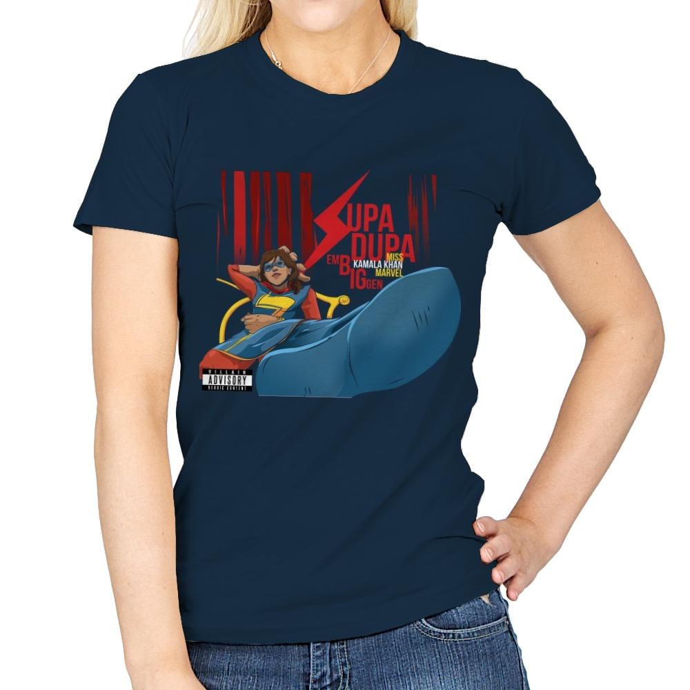 Supa Dupa Big - Womens T-Shirts RIPT Apparel Small / Navy
