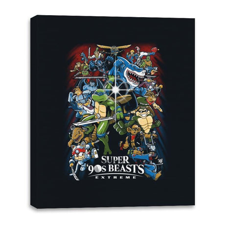 Super 90s Beasts - Canvas Wraps Canvas Wraps RIPT Apparel 16x20 / Black