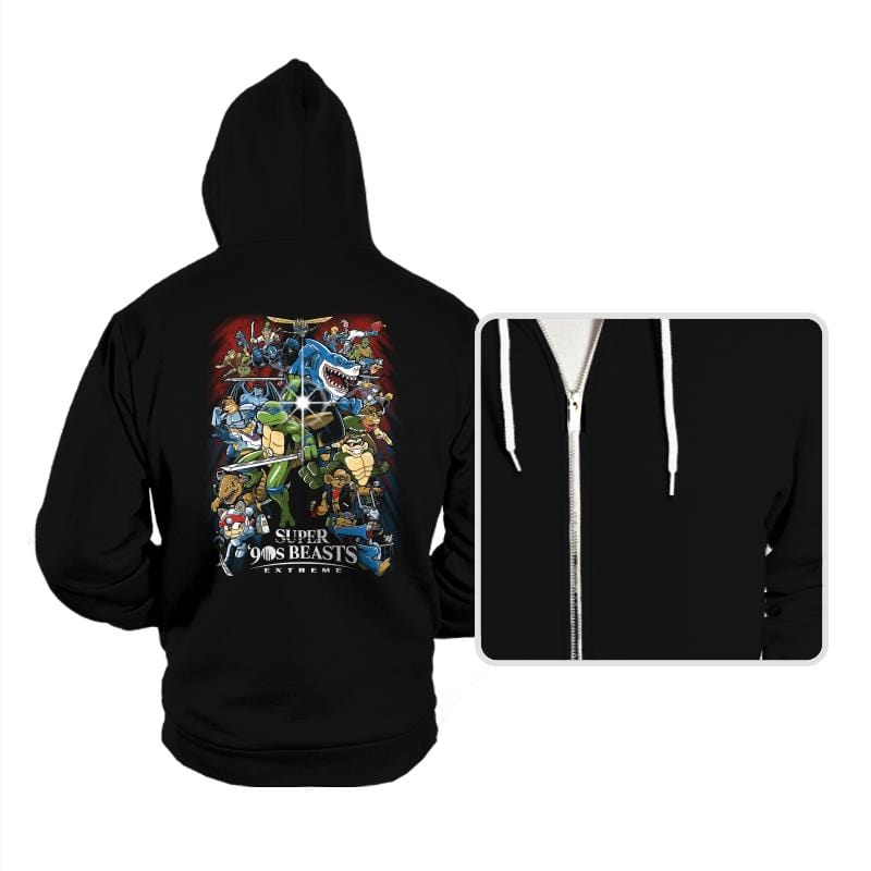 Super 90s Beasts - Hoodies Hoodies RIPT Apparel Small / Black