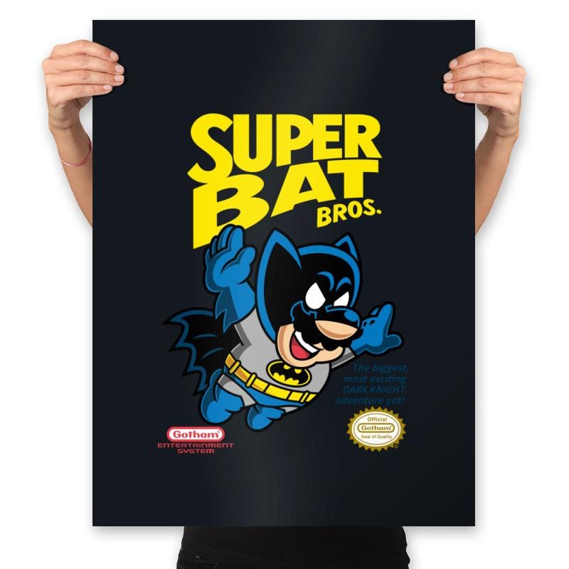 Super Bat Bros - Prints Posters RIPT Apparel 18x24 / Black