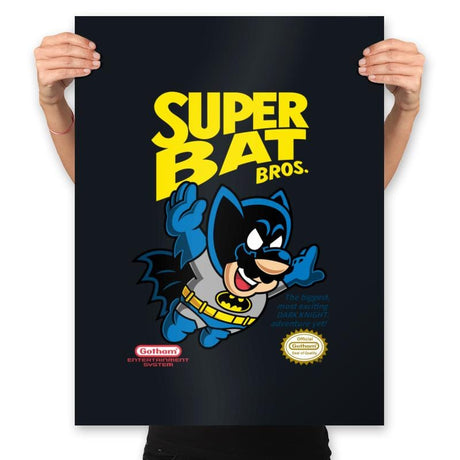 Super Bat Bros - Prints Posters RIPT Apparel 18x24 / Black