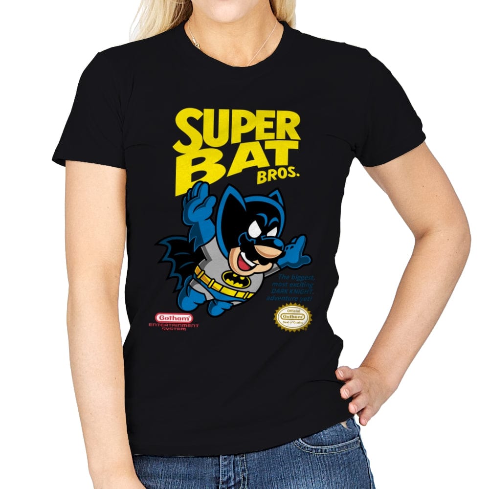 Super Bat Bros - Womens T-Shirts RIPT Apparel Small / Black
