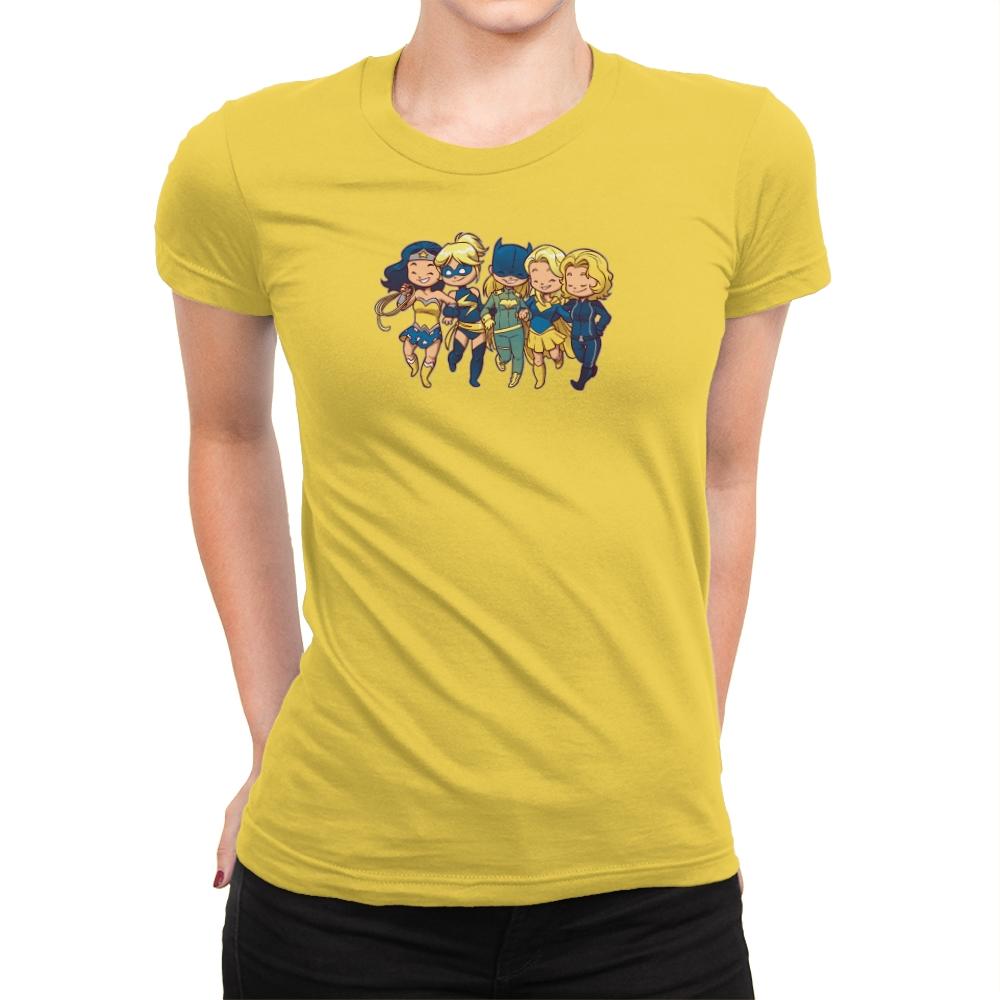 Super BFFs - Miniature Mayhem - Womens Premium T-Shirts RIPT Apparel Small / Vibrant Yellow