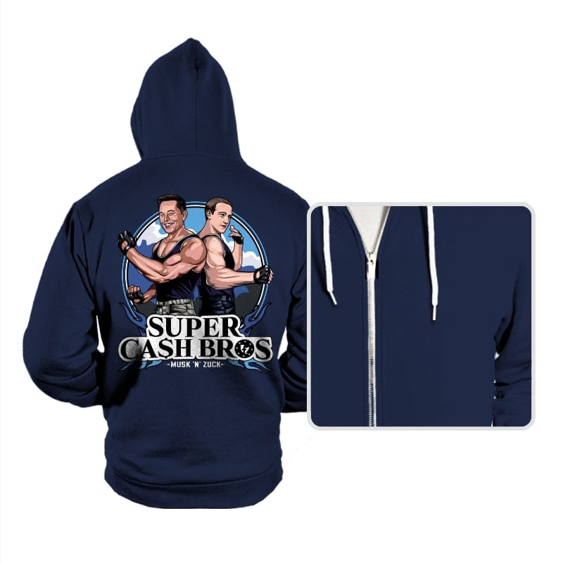 Super Cash Bros - Zuck 'n' Musk - Hoodies Hoodies RIPT Apparel Small / Navy