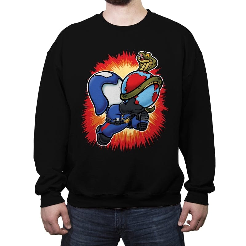 Super Cobra World - Crew Neck Sweatshirt Crew Neck Sweatshirt RIPT Apparel Small / Black
