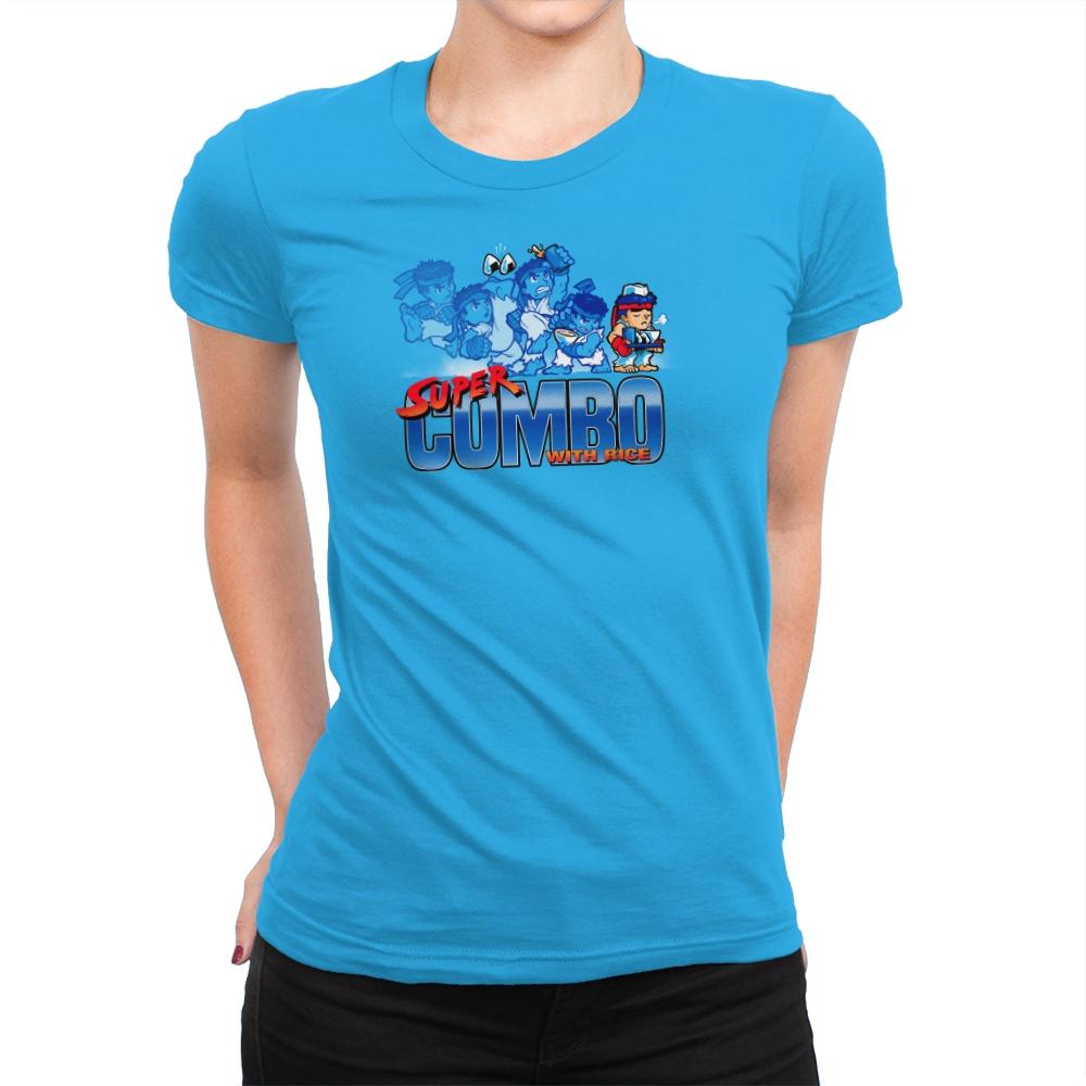 Super Combo with Rice Exclusive - Womens Premium T-Shirts RIPT Apparel Small / Turquoise