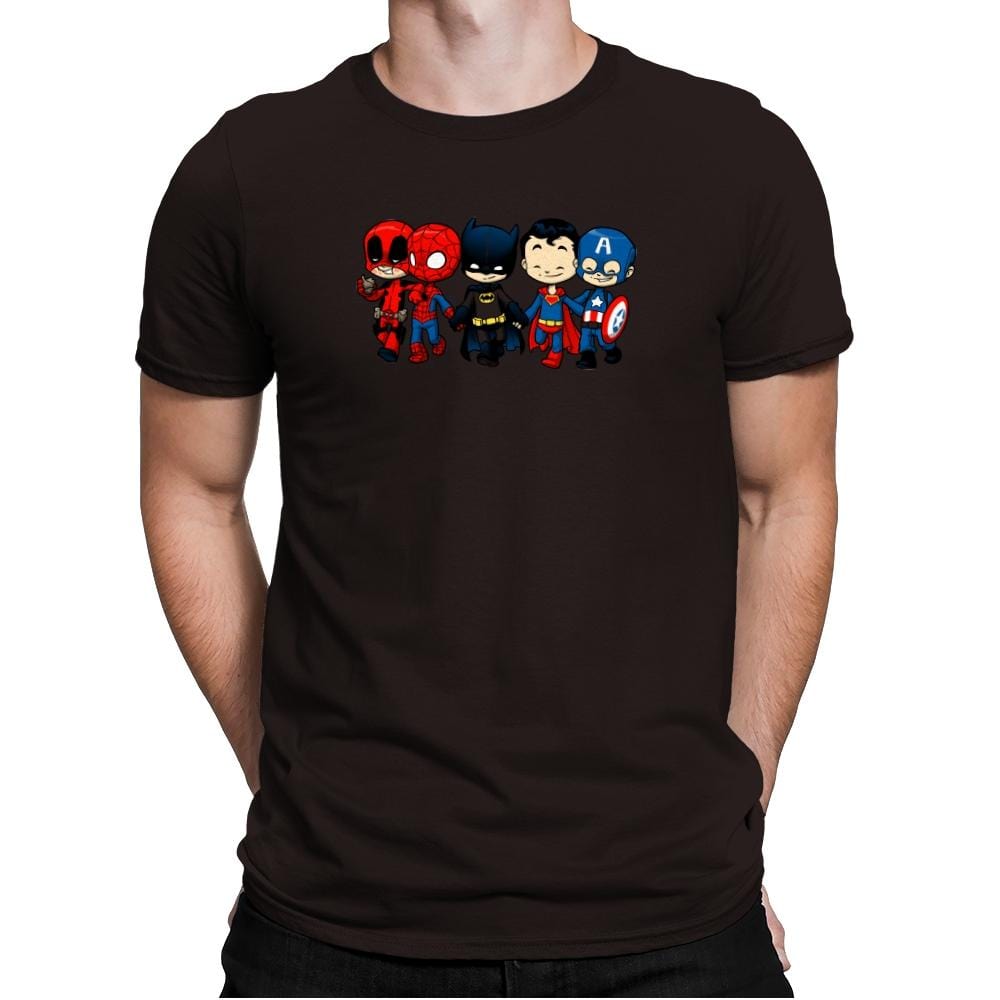 Super Cross Over Bros - Miniature Mayhem - Mens Premium T-Shirts RIPT Apparel Small / Dark Chocolate