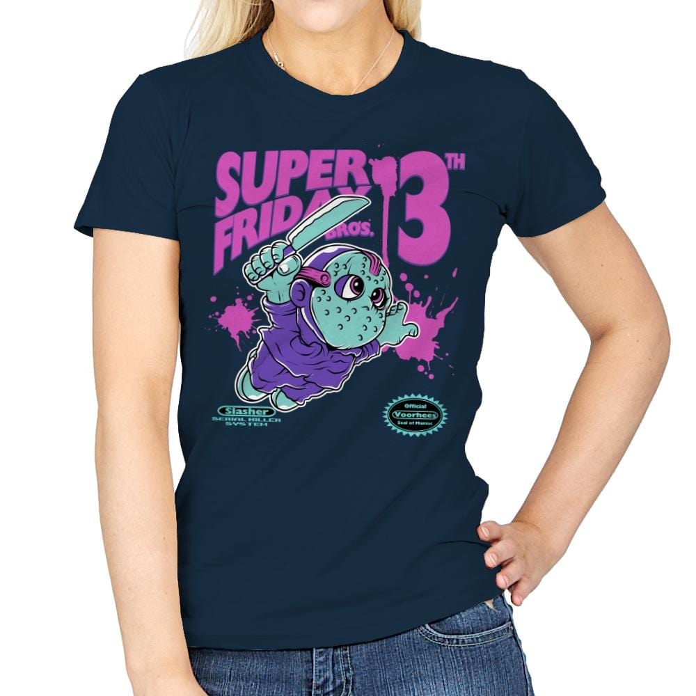 Super Friday Bros - Anytime - Womens T-Shirts RIPT Apparel Small / Navy