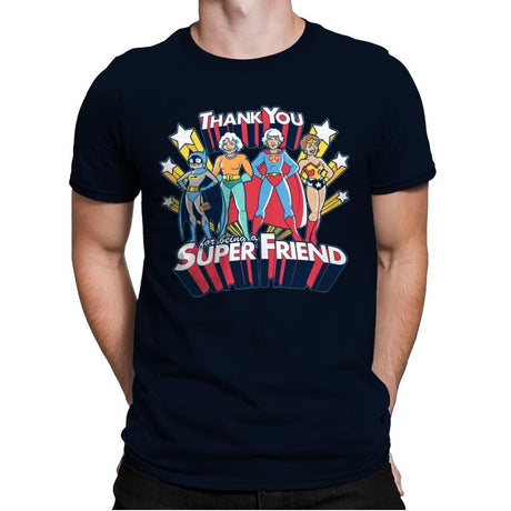 Super Friend - Anytime - Mens Premium T-Shirts RIPT Apparel Small / Navy