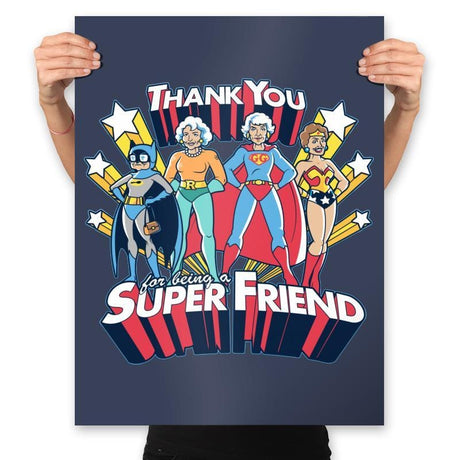 Super Friend - Anytime - Prints Posters RIPT Apparel 18x24 / Navy