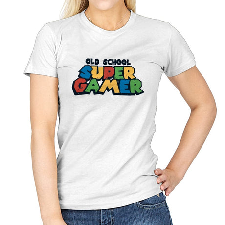Super Gamer - Womens T-Shirts RIPT Apparel Small / White