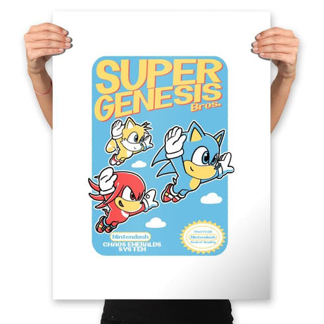 Super Genesis Bros. - Prints Posters RIPT Apparel 18x24 / White