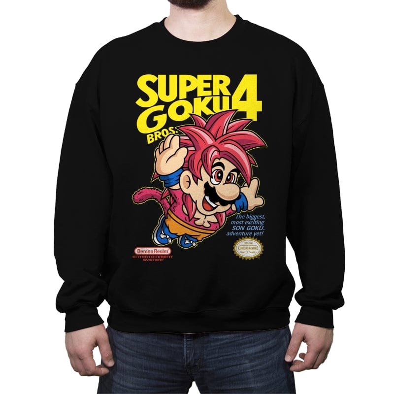 Super Goku Bros 4 - Crew Neck Sweatshirt Crew Neck Sweatshirt RIPT Apparel Small / Black