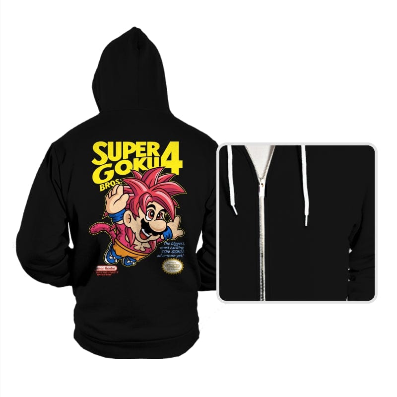 Super Goku Bros 4 - Hoodies Hoodies RIPT Apparel Small / Black