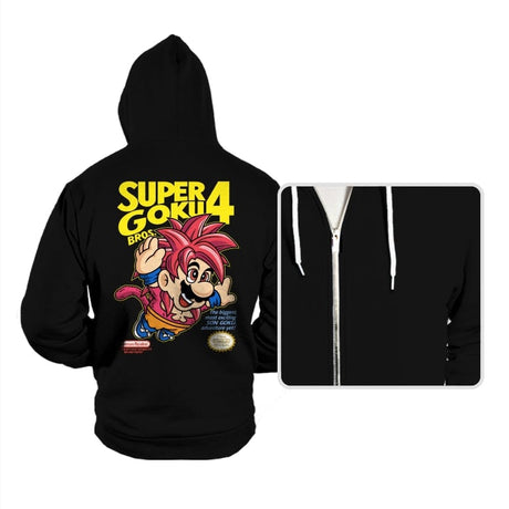 Super Goku Bros 4 - Hoodies Hoodies RIPT Apparel Small / Black