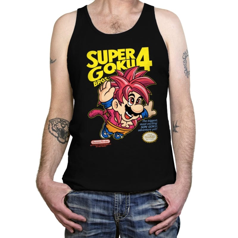 Super Goku Bros 4 - Tanktop Tanktop RIPT Apparel X-Small / Black
