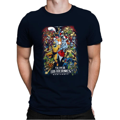 Super HB Heroes - Mens Premium T-Shirts RIPT Apparel Small / Midnight Navy