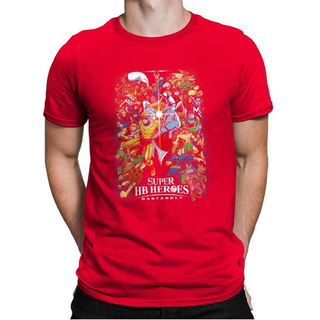 Super HB Heroes - Mens Premium T-Shirts RIPT Apparel Small / Red