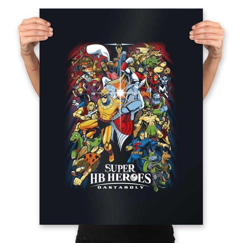 Super HB Heroes - Prints Posters RIPT Apparel 18x24 / Black