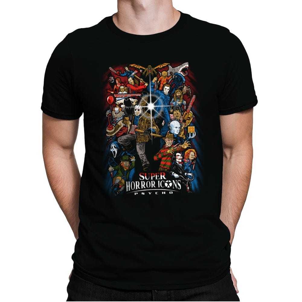 Super Horror Icons - Mens Premium T-Shirts RIPT Apparel Small / Black