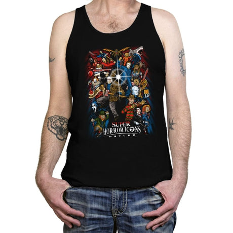 Super Horror Icons - Tanktop Tanktop RIPT Apparel X-Small / Black