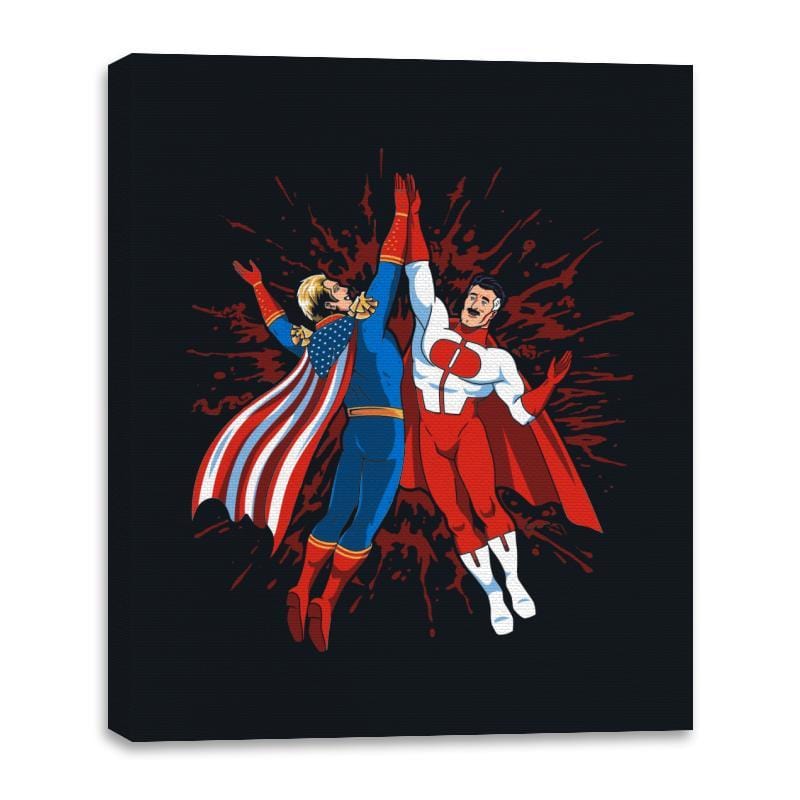 Super Maniac Friends - Canvas Wraps Canvas Wraps RIPT Apparel 16x20 / Black