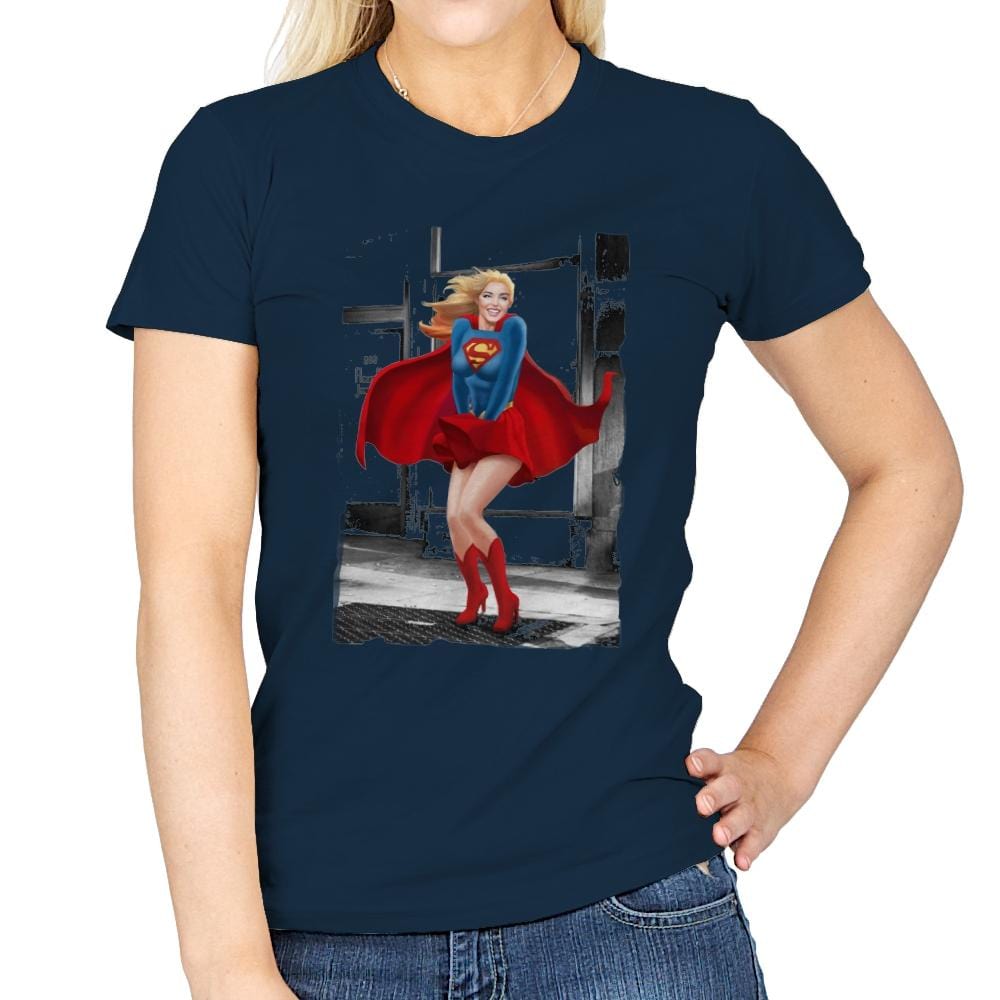 Super Marilyn - Womens T-Shirts RIPT Apparel Small / Navy