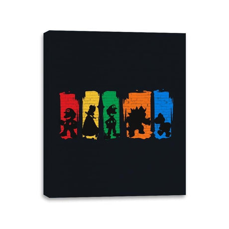Super Mario Squad - Canvas Wraps Canvas Wraps RIPT Apparel 11x14 / Black