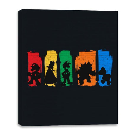 Super Mario Squad - Canvas Wraps Canvas Wraps RIPT Apparel 16x20 / Black
