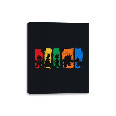 Super Mario Squad - Canvas Wraps Canvas Wraps RIPT Apparel 8x10 / Black