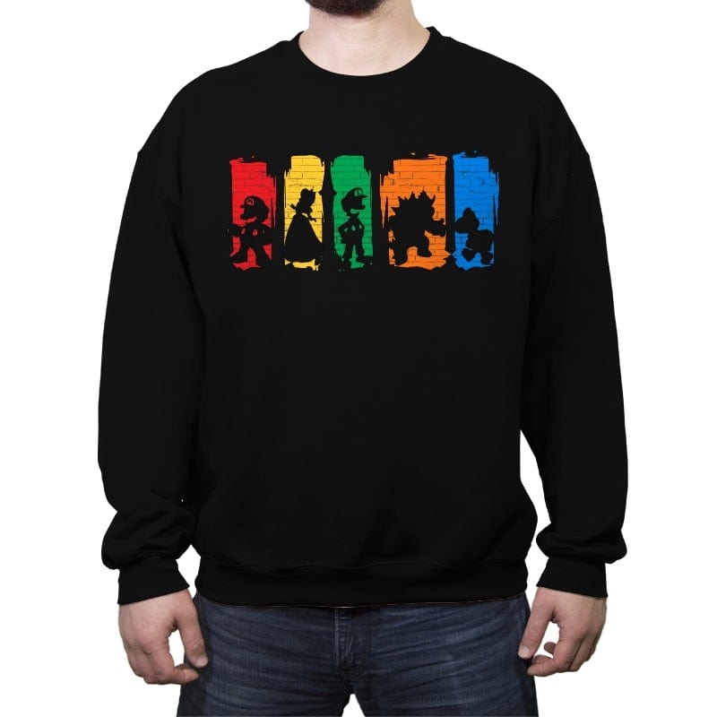 Super Mario Squad - Crew Neck Sweatshirt Crew Neck Sweatshirt RIPT Apparel Small / Black