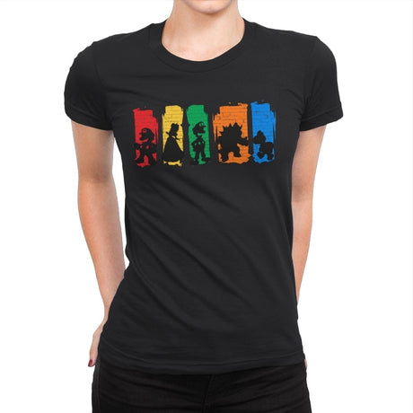 Super Mario Squad - Womens Premium T-Shirts RIPT Apparel Small / Black