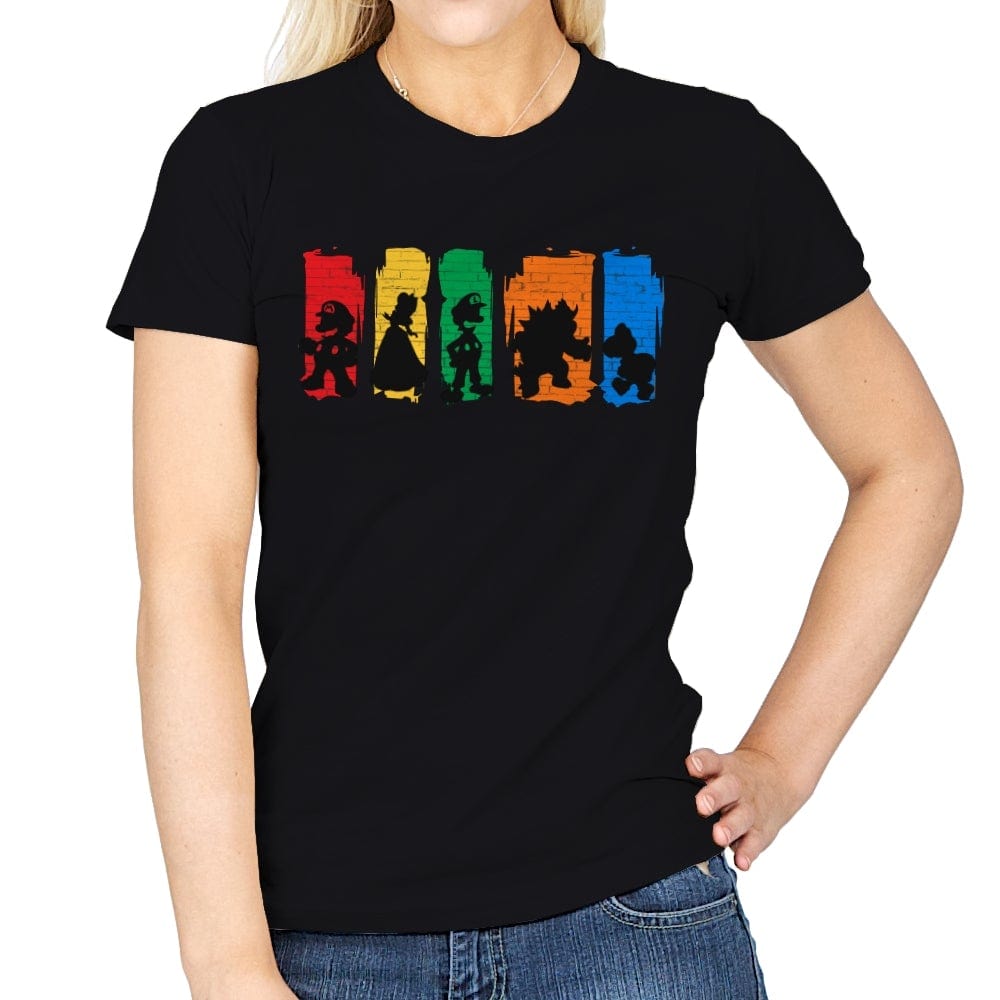 Super Mario Squad - Womens T-Shirts RIPT Apparel Small / Black