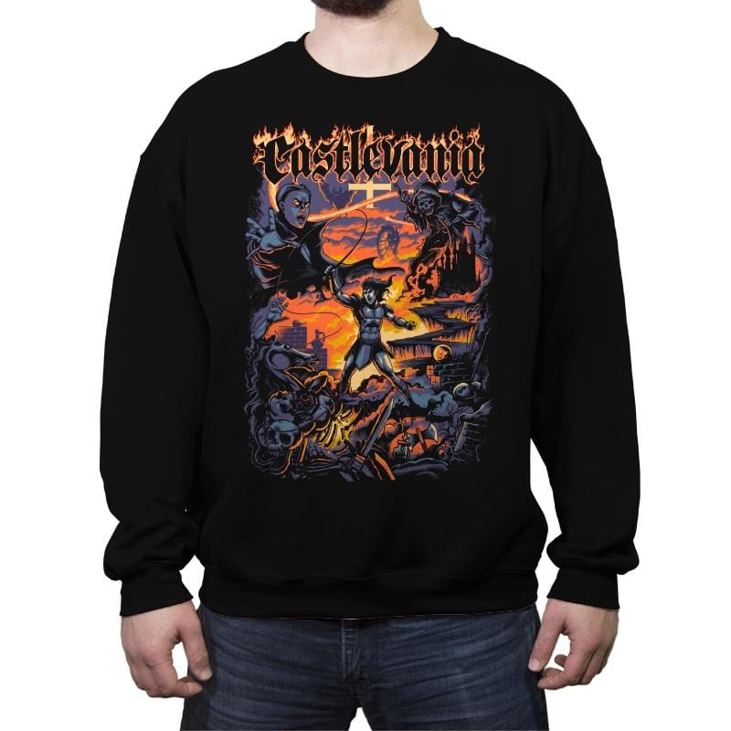 Super Metalvania - Crew Neck Sweatshirt Crew Neck Sweatshirt RIPT Apparel Small / Black