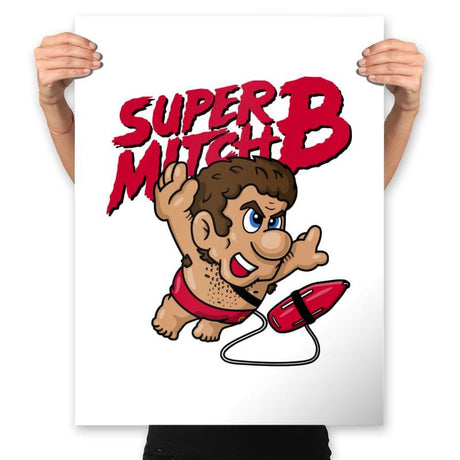 Super Mitch! - Prints Posters RIPT Apparel 18x24 / White