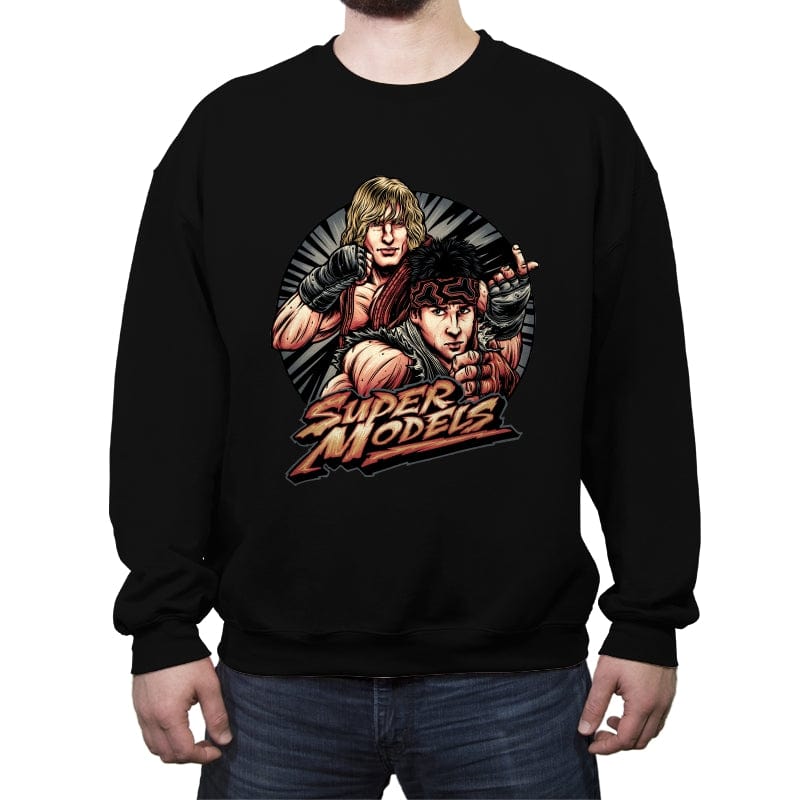 Super Models - Crew Neck Sweatshirt Crew Neck Sweatshirt RIPT Apparel Small / Black