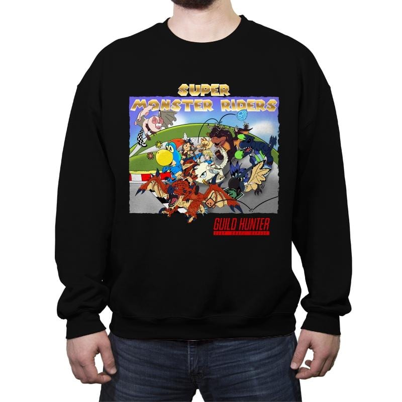 Super Monster Riders - Crew Neck Sweatshirt Crew Neck Sweatshirt RIPT Apparel Small / Black
