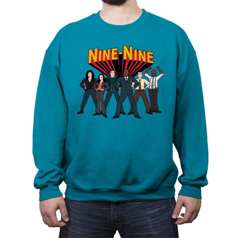 Super Nine-Nine! - Crew Neck Sweatshirt Crew Neck Sweatshirt RIPT Apparel Small / Antique Sapphire