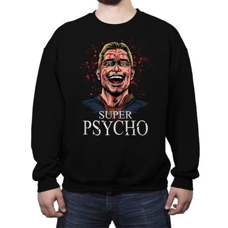 Super Psycho - Crew Neck Sweatshirt Crew Neck Sweatshirt RIPT Apparel Small / Black