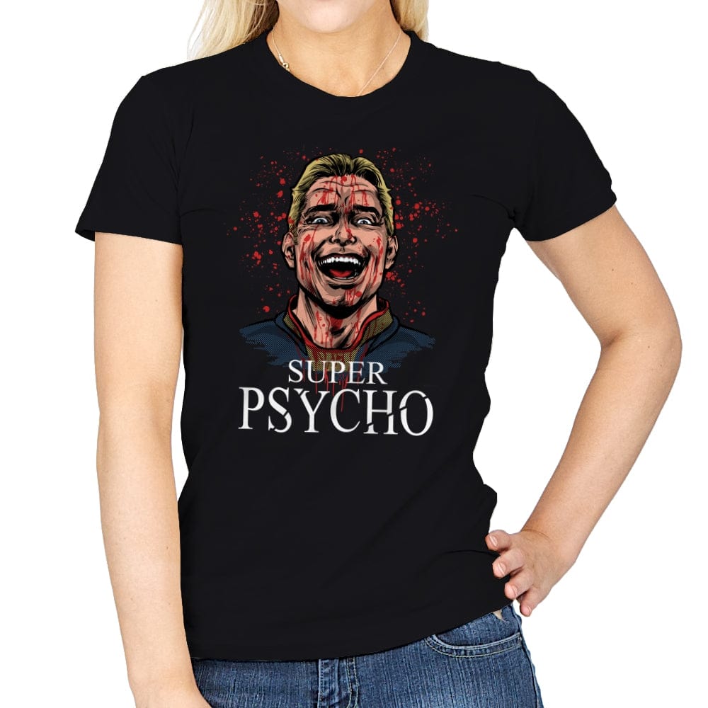 Super Psycho - Womens T-Shirts RIPT Apparel Small / Black