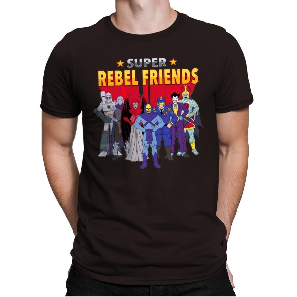 Super Rebel Friends - Mens Premium T-Shirts RIPT Apparel Small / Dark Chocolate