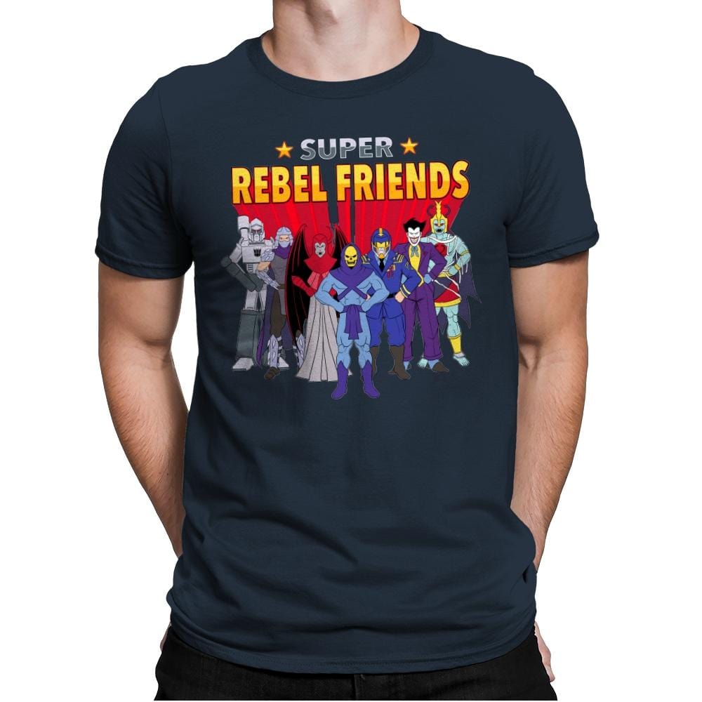 Super Rebel Friends - Mens Premium T-Shirts RIPT Apparel Small / Indigo
