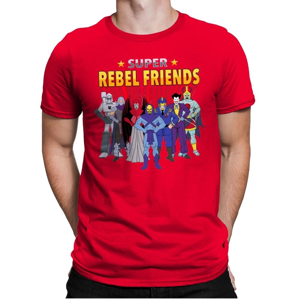 Super Rebel Friends - Mens Premium T-Shirts RIPT Apparel Small / Red