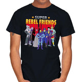 Super Rebel Friends - Mens T-Shirts RIPT Apparel Small / Black